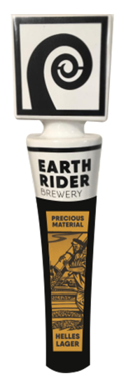 Earth Rider Precious Material Helles Lager has a beverage tapper!