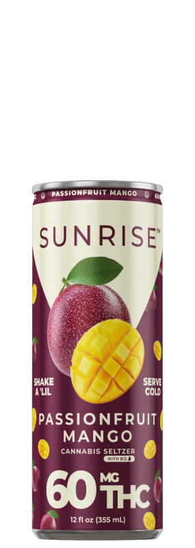 Sunrise Cannabis Seltzer 60mg Passionfruit Mango